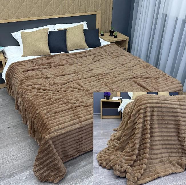 Покрывало из плюша VIP Шарпей в полоску 200х230 см Карамельный (87-146) - фото 5 Покрывало из плюша VIP Шарпей в полоску 200х230 см Карамельный (87-146) - фото 5