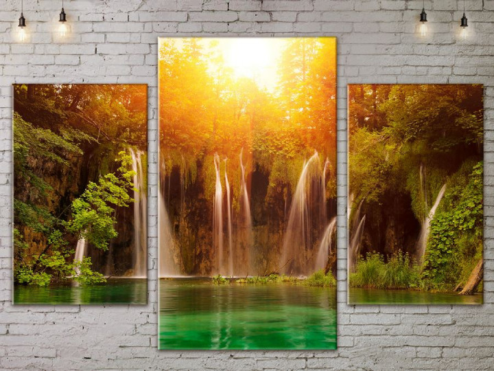 Картина модульная 3 части ArtStar Плитвицкие озёра 120х180 см ADNA0062