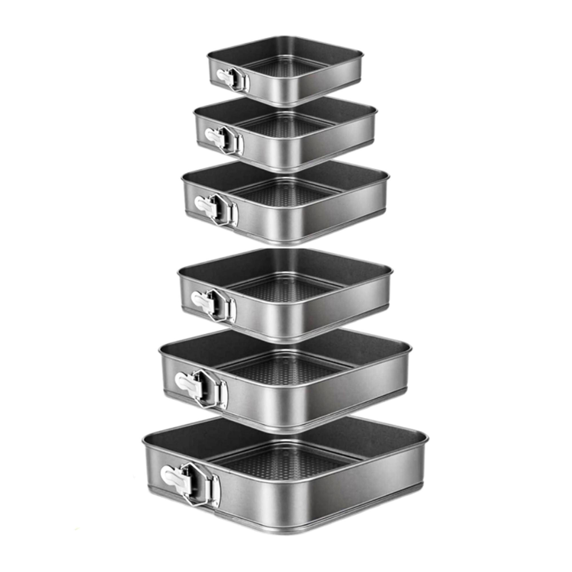 Набір форм для випікання Ari/Ana 6 квадратних антипригарних форм з вуглецевої сталі (18-28 см) - фото 1 Набір форм для випікання Ari/Ana 6 квадратних антипригарних форм з вуглецевої сталі (18-28 см) - фото 1