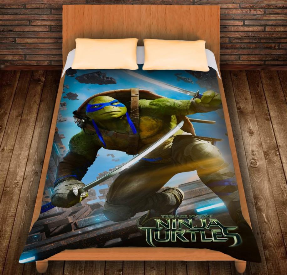 Плед с 3D принтом Леонардо Ракушка Ниндзя с мечом 150x200 см (epi_0319)