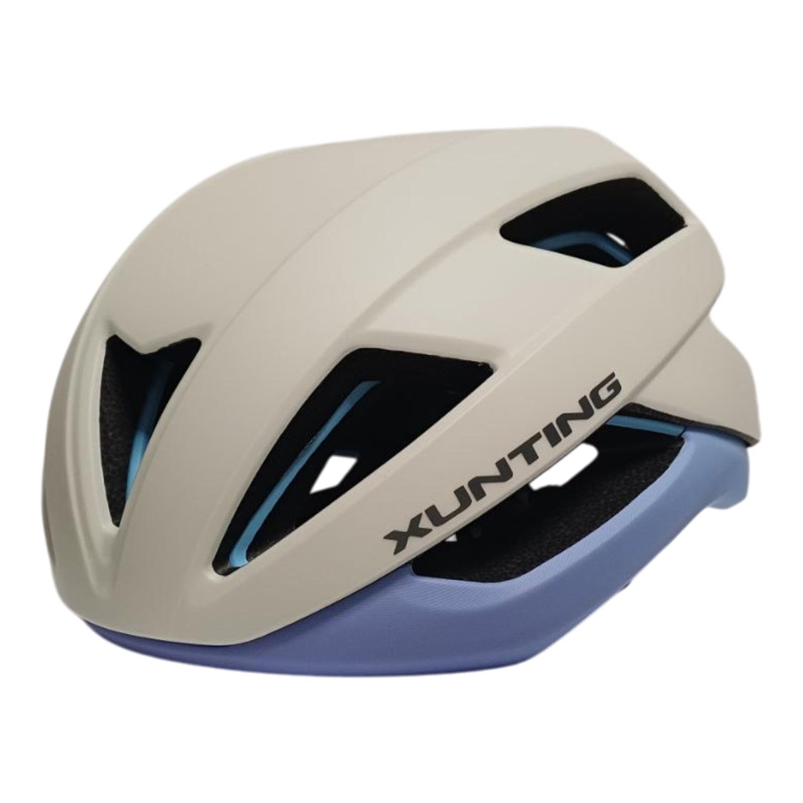 Велосипедний шолом In-Mold XunTing XH-54 Розмір M 54-59 см Бежевий/Блакитний (XT-XH54-6811)
