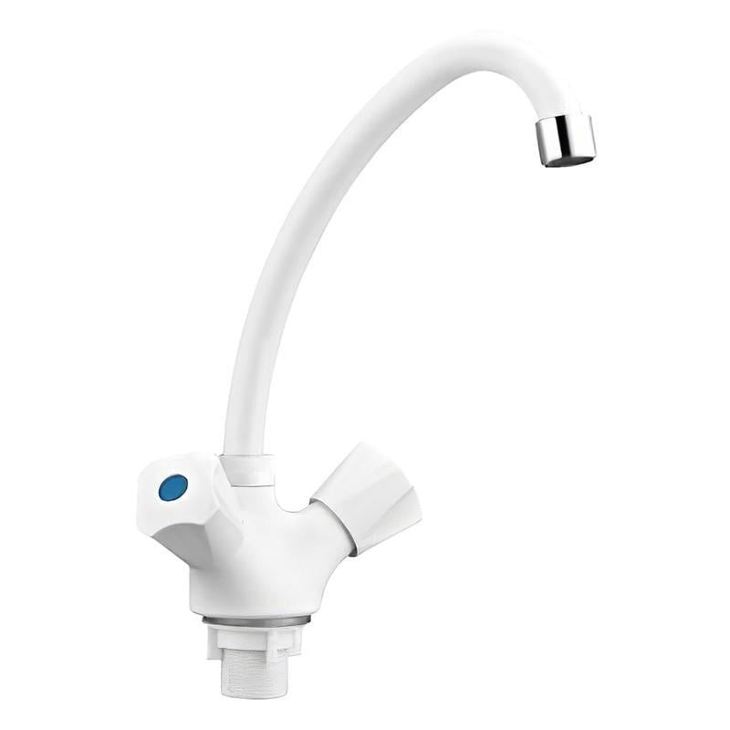 Смеситель для кухни PLAMIX Omega-271 c подводки White (PM0610)