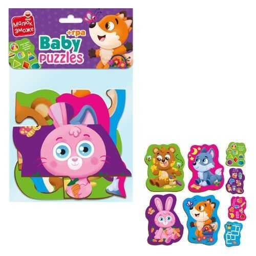 Пазлы Vladi Toys Бэби MAXI с игрой Лесные звери VT1722-22 в пакете (4820234764570)