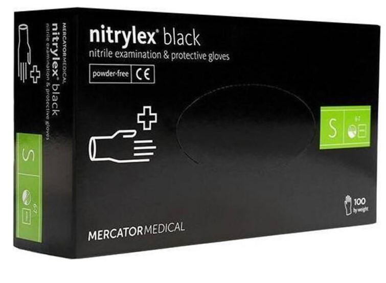 Перчатки Mercator Nitrylex нитриловые неопудренные 100 шт. S Черный - фото 1 Перчатки Mercator Nitrylex нитриловые неопудренные 100 шт. S Черный - фото 1