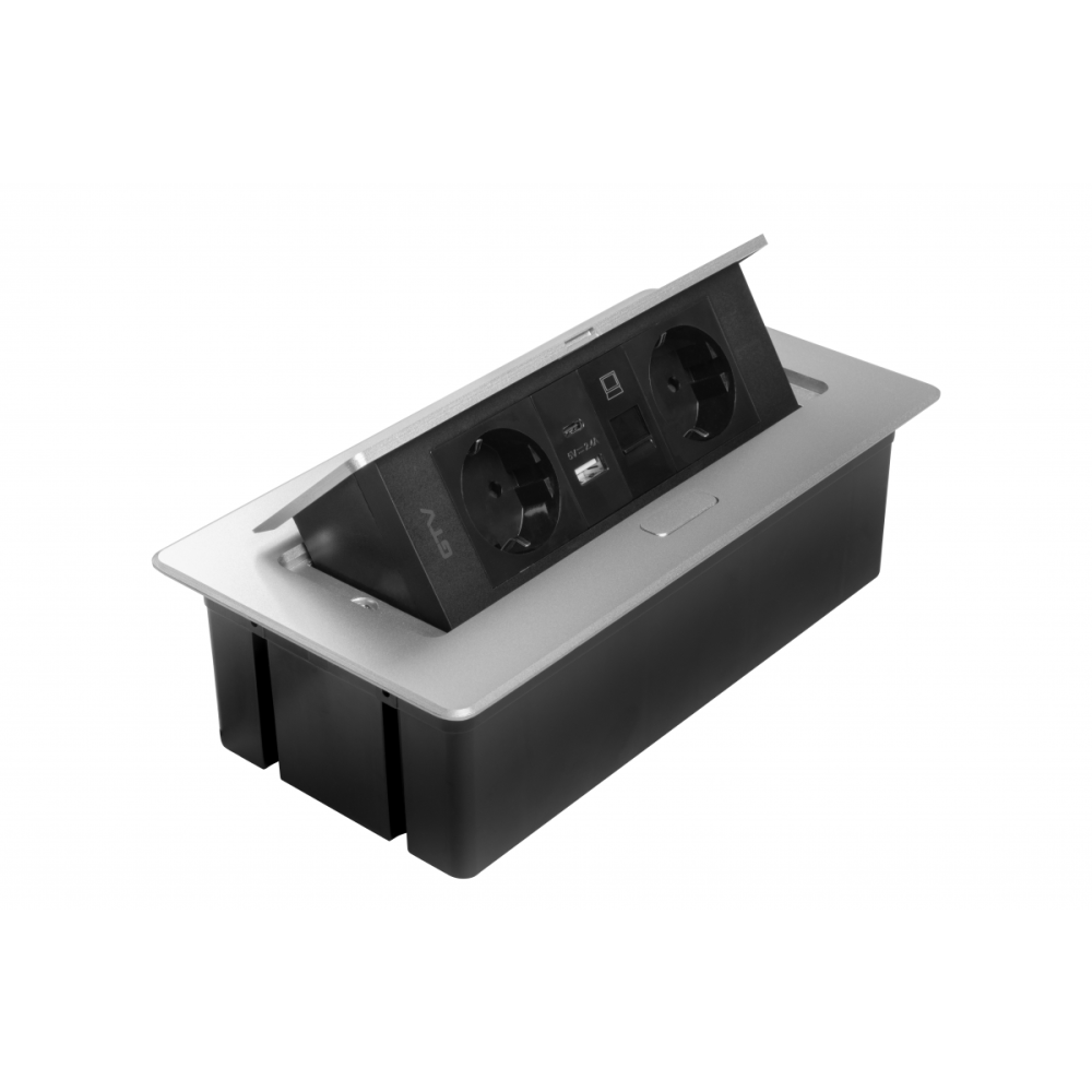 Розетка мебельная в столешницу врезная GTV 2хShuko USB-A/C без кабеля Белый (28688658)