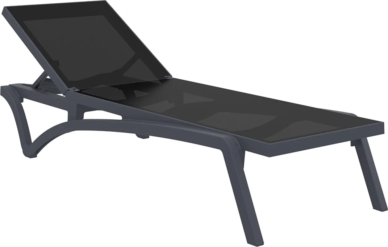 Шезлонг Siesta Pacific 193х68х35 см Серо-черный (3a8d95ad)