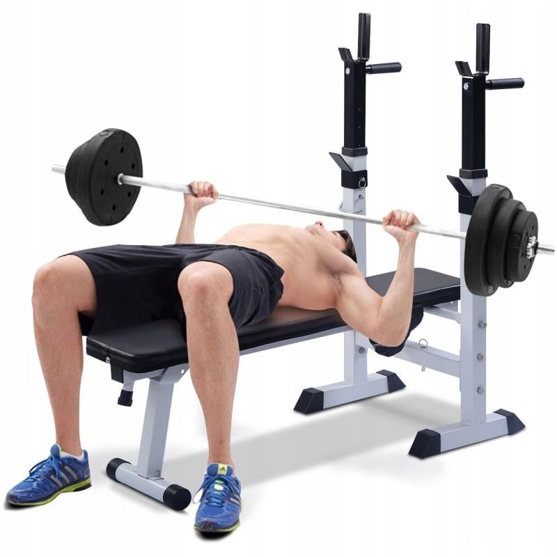 Лава для жиму WCG складана зі стійками під штангу Хром/Чорний (до 250 кг) - фото 8