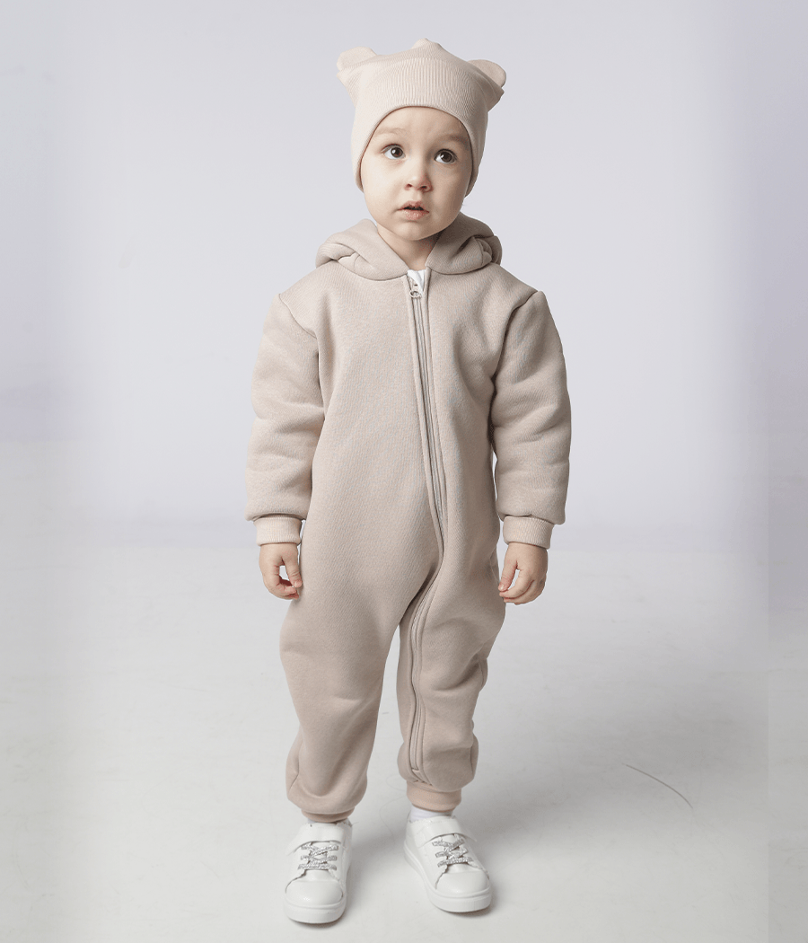 Комбинезон детский BUNNY BOX Микки с ушками триника утепленный р. 98 Бежевый (00398)