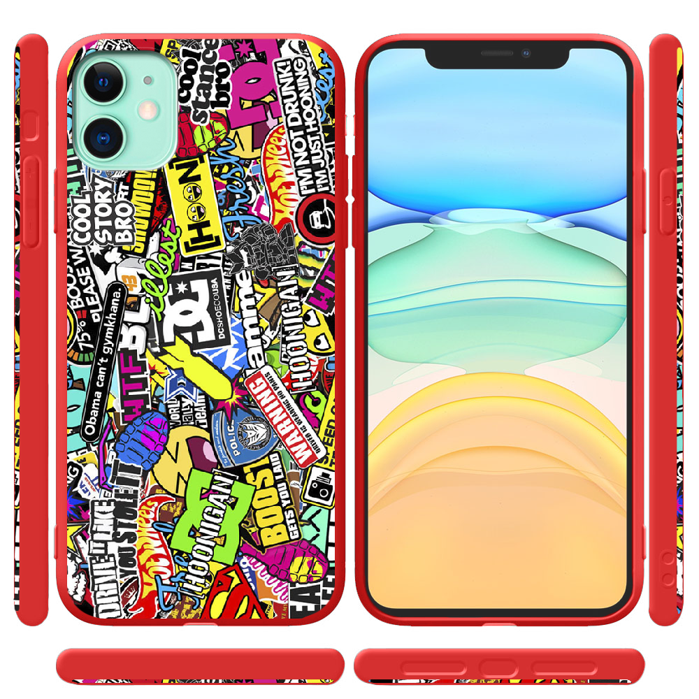 Чехол Boxface iPhone 11 Multicolored Inscriptions Красный силикон (38184-up880-43041) - фото 2