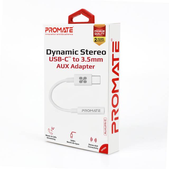 Переходник Promate AuxLink-C USB-C/AUX 3,5 мм 0,12 м White - фото 6