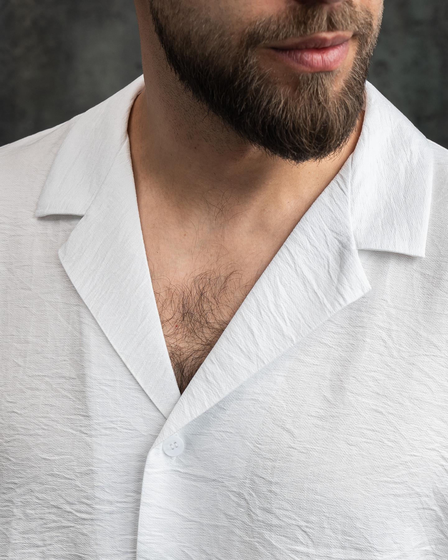 Рубашка мужская классическая Aero льняная S Молочный (26376/3/1) - фото 2