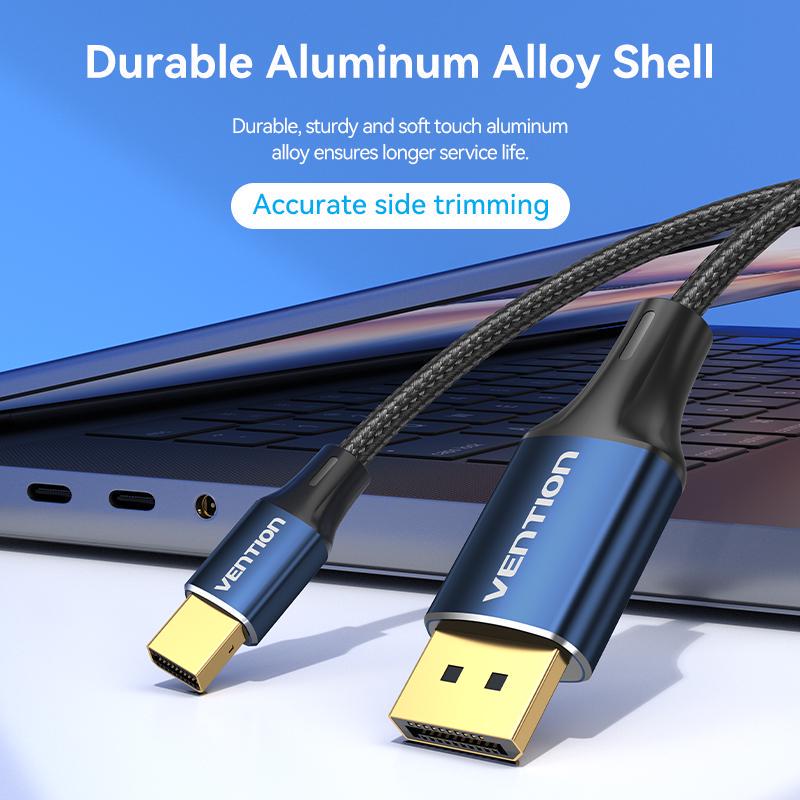 Кабель двонаправлений Vention mini DisplayPort-DisplayPort 1.4 8K 60Hz 4K 144Hz 2K 240Hz 32.4 Гбіт/с DP 2 м Чорний (HCFLH) - фото 13 Кабель двонаправлений Vention mini DisplayPort-DisplayPort 1.4 8K 60Hz 4K 144Hz 2K 240Hz 32.4 Гбіт/с DP 2 м Чорний (HCFLH) - фото 13