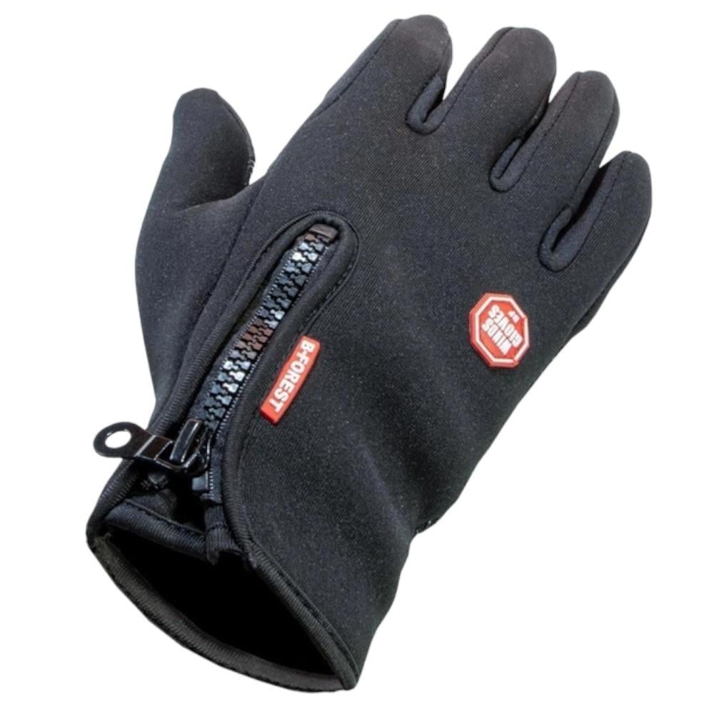 Перчатки флисовые сенсорные с ветрозащитой водоотталкивающие M Черный (2549773177) - фото 7