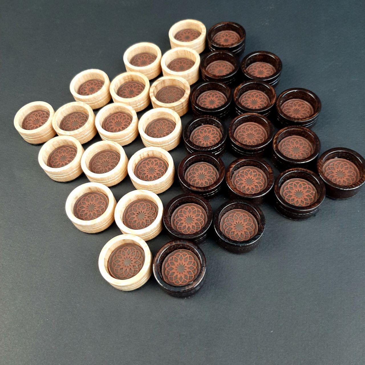 Фишки для нард с кожаной вставкой №9 25х12 мм (22895009)