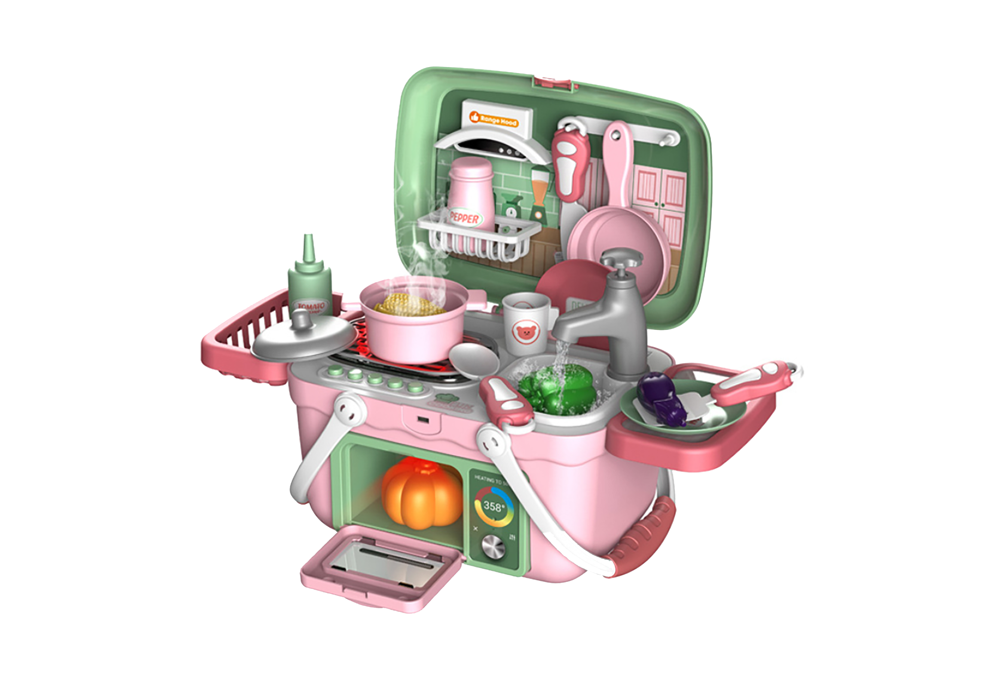 Детский игровой набор VANYEH Kitchen Set чемоданчик-трансформер "Детская кухня" 30 пр. (SUN8803)