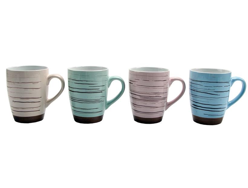 Набір чашок Interos Смуги 340 мл 4шт. (144)