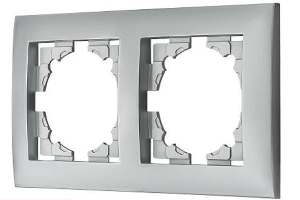Рамка для розеток подвіна FI-2 SILVER Silver