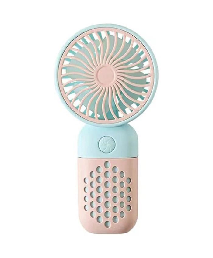 Вентилятор Mini Fan Z8 7186 аккумуляторный с USB-зарядкой Голубой с розовым