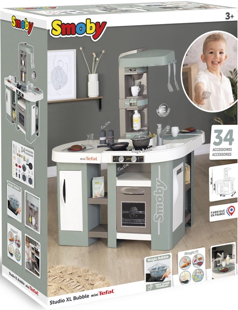 Кухня детская интерактивная Smoby Тефаль Студио большая с духовкой и холодильником 34 аксессуара (311053) - фото 7 Кухня детская интерактивная Smoby Тефаль Студио большая с духовкой и холодильником 34 аксессуара (311053) - фото 7