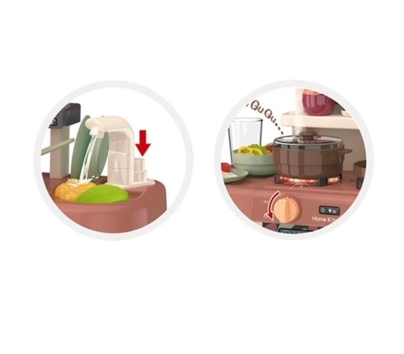 Кухня детская игрушечная для девочки с паром/водой/посудой и имитацией закипания 42 предмета Pink (29309320) - фото 8 Кухня детская игрушечная для девочки с паром/водой/посудой и имитацией закипания 42 предмета Pink (29309320) - фото 8