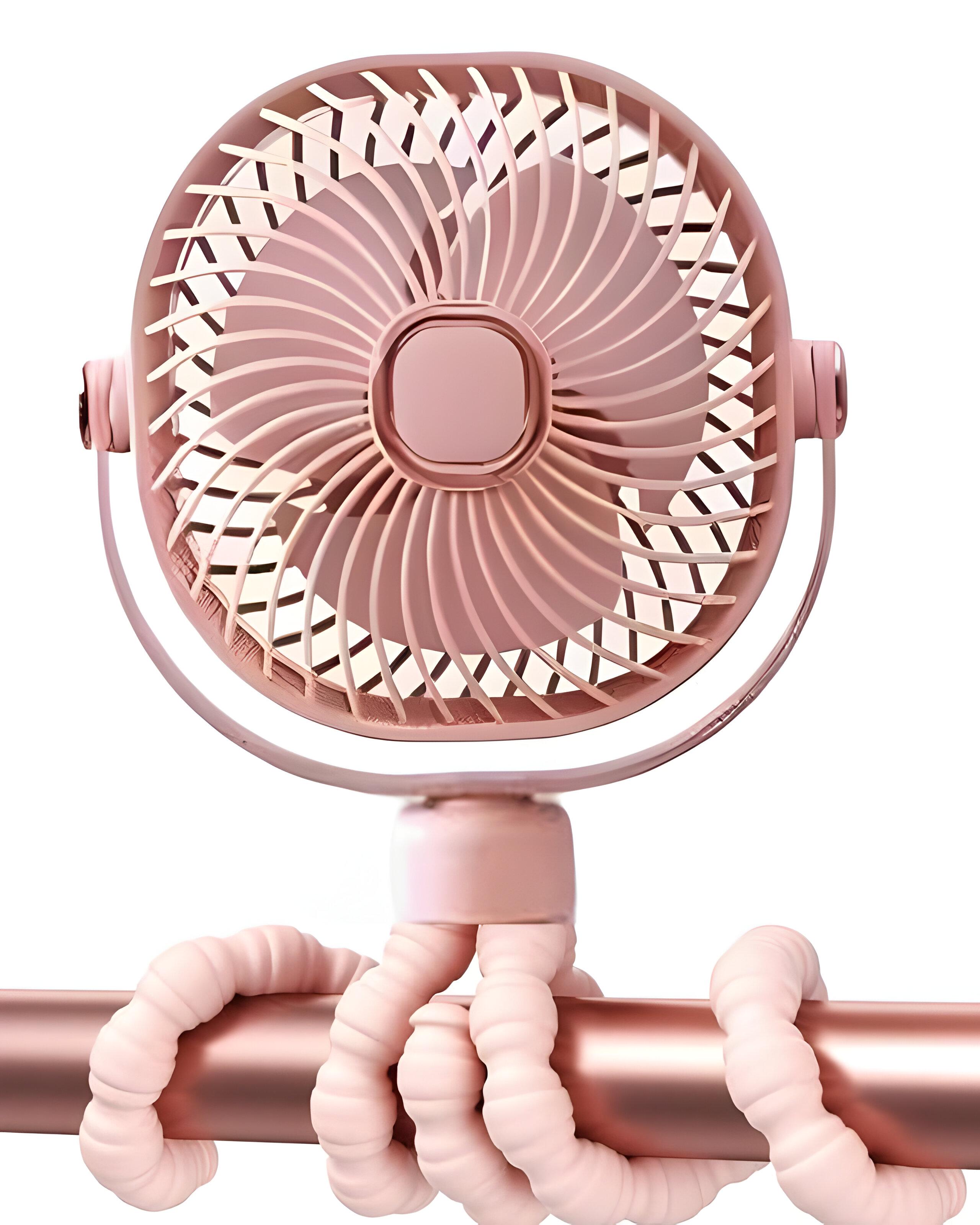 Вентилятор-USB настільний із гнучким штативом Рожевий (ZB114) - фото 3 Вентилятор-USB настільний із гнучким штативом Рожевий (ZB114) - фото 3