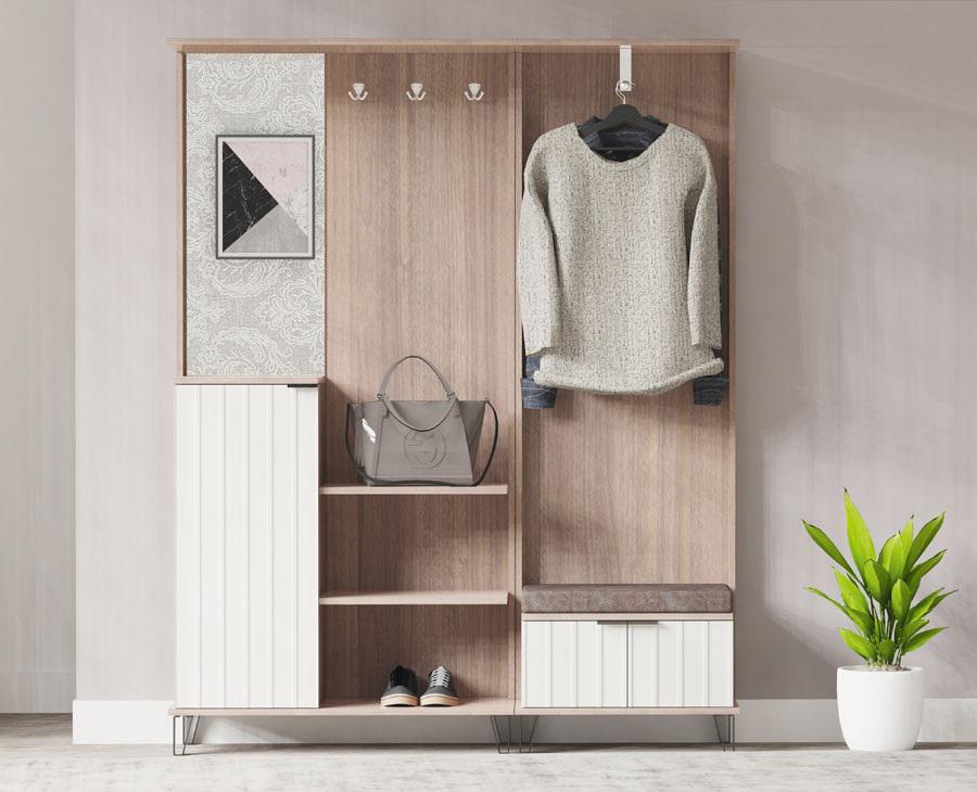 Вешалка 2ДМ Світ меблів Донна 600х350х1920 мм ДСП/МДФ Дуб Борас/Белый - фото 2 Вешалка 2ДМ Світ меблів Донна 600х350х1920 мм ДСП/МДФ Дуб Борас/Белый - фото 2
