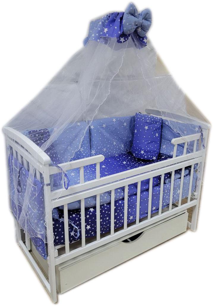 Набор постельного белья в детскую кроватку 9 элементов Звезды Синий (10631537) Набор постельного белья в детскую кроватку 9 элементов Звезды Синий (10631537)