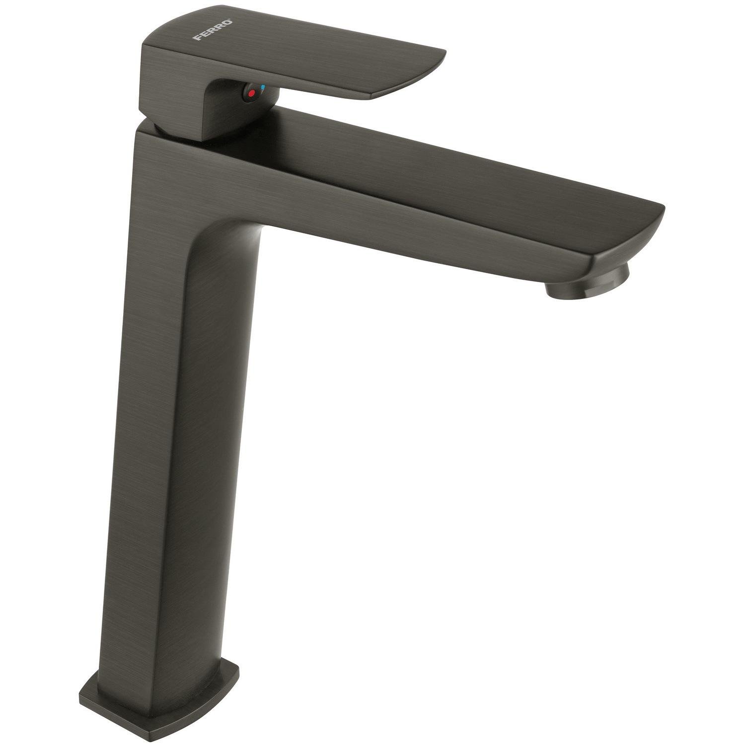 Змішувач для умивальника Ferro Vitto VerdeLine BVI2LVLGM високий одноважільний Графітовий (254070)