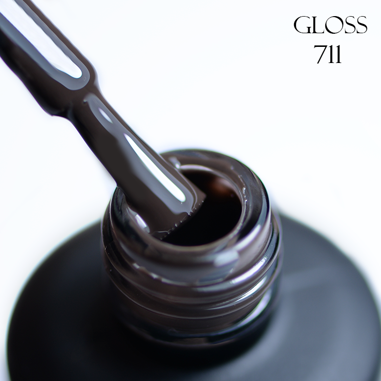 Гель-лак GLOSS 711 11 мл Холодный коричневый (3696)