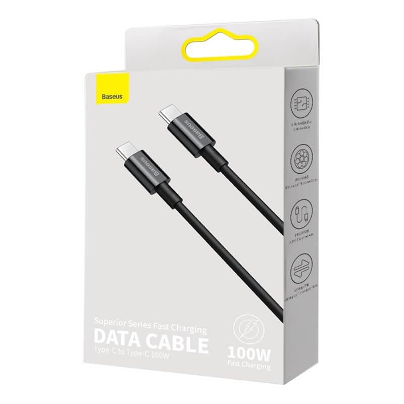 Кабель Baseus Type-C to Type-C Superior Series Fast Charging Data Cable 1 м 5A 100W CATYS-B02 Black (7850be71) - фото 2