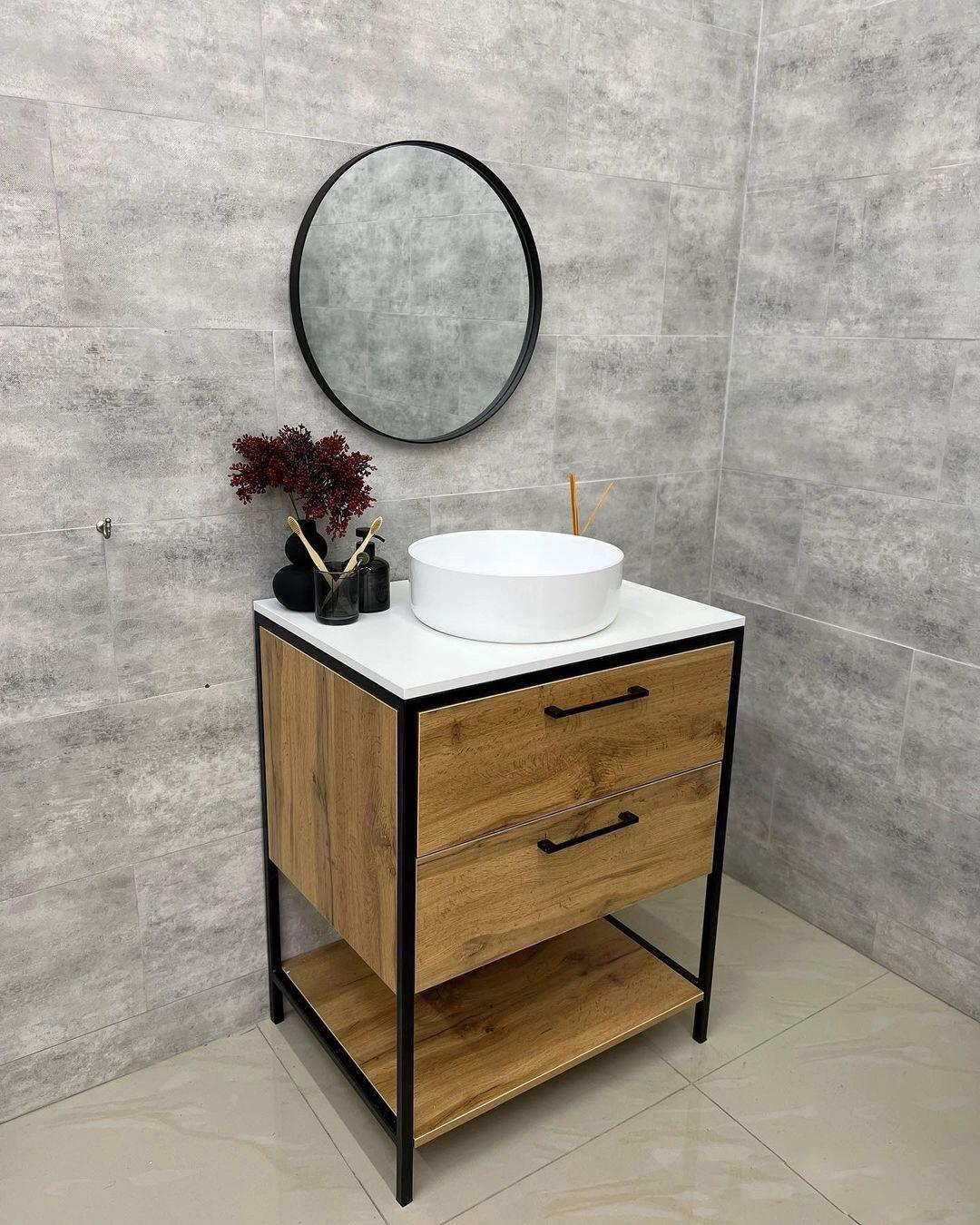 Тумба в ванную комнату под накладной умывальник EcoLoft IN-2208 в стиле лофт (23751860) Тумба в ванную комнату под накладной умывальник EcoLoft IN-2208 в стиле лофт (23751860)