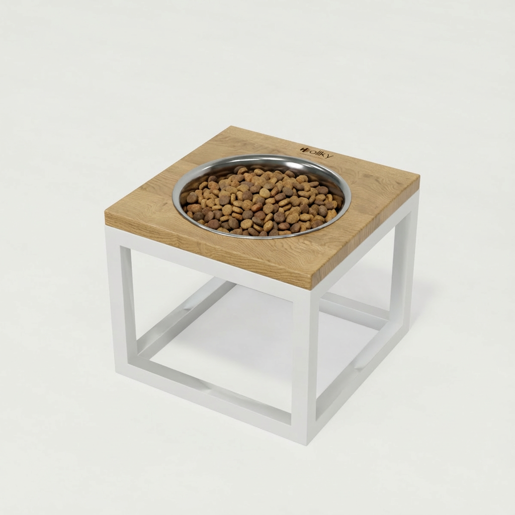 Миска на подставке для больших собак Hollky Base Solo XL 1,8 л (XL-262620-WHNT)