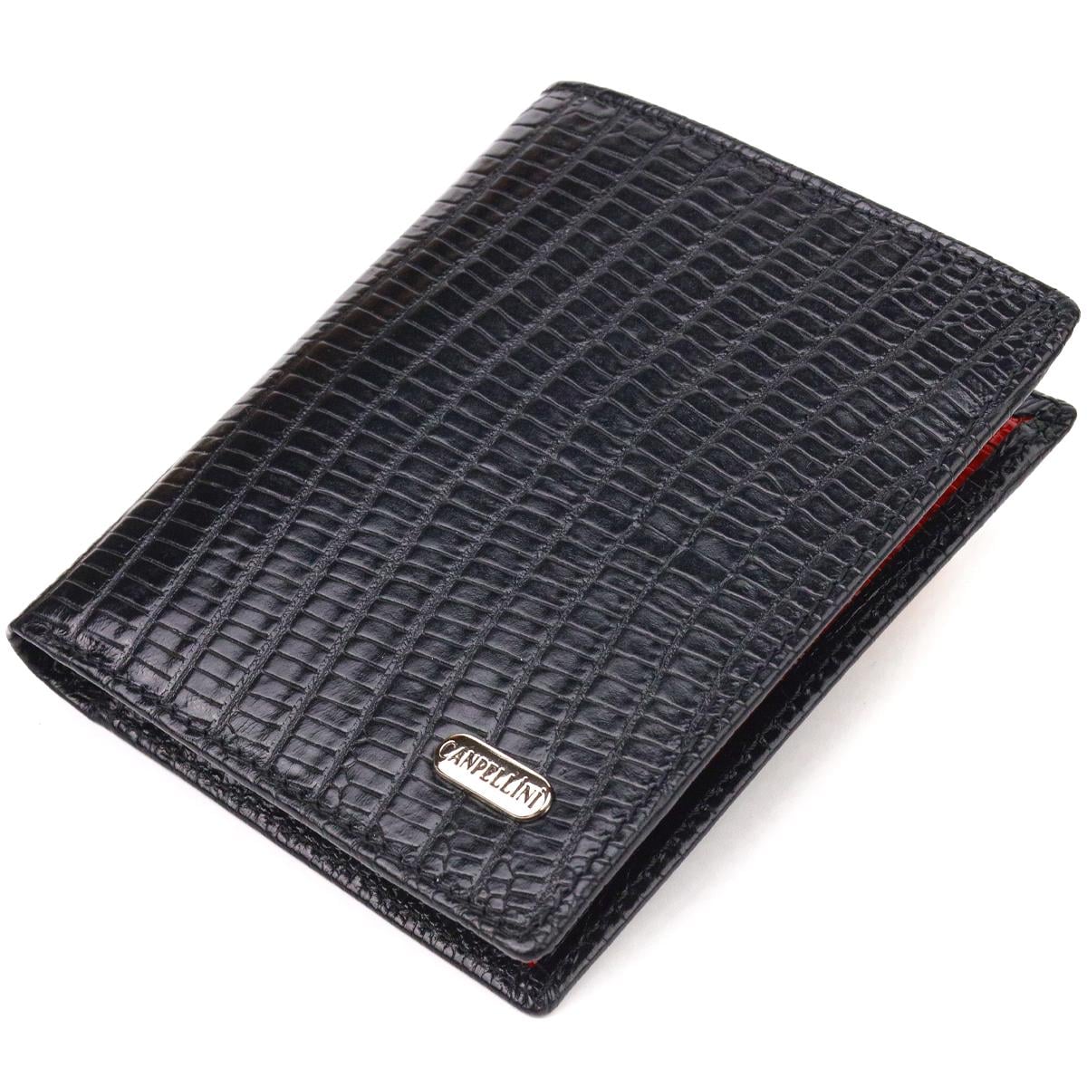 Мужское портмоне из натуральной фактурной кожи Canpellini Purse 21501 Черный (55282)