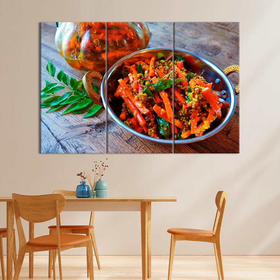 Настенний декор Яркое индийское блюдо из сладким перцем 156x100 см (A433-3)