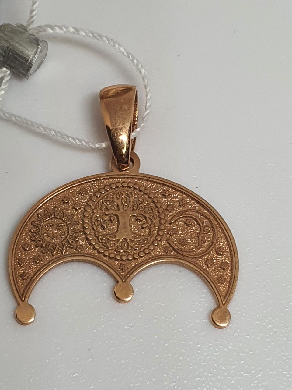 Срібна підвіска кулон амулет Лунниця з деревом роду 925 проба 2 см позолота (2786032056) - фото 4 Срібна підвіска кулон амулет Лунниця з деревом роду 925 проба 2 см позолота (2786032056) - фото 4