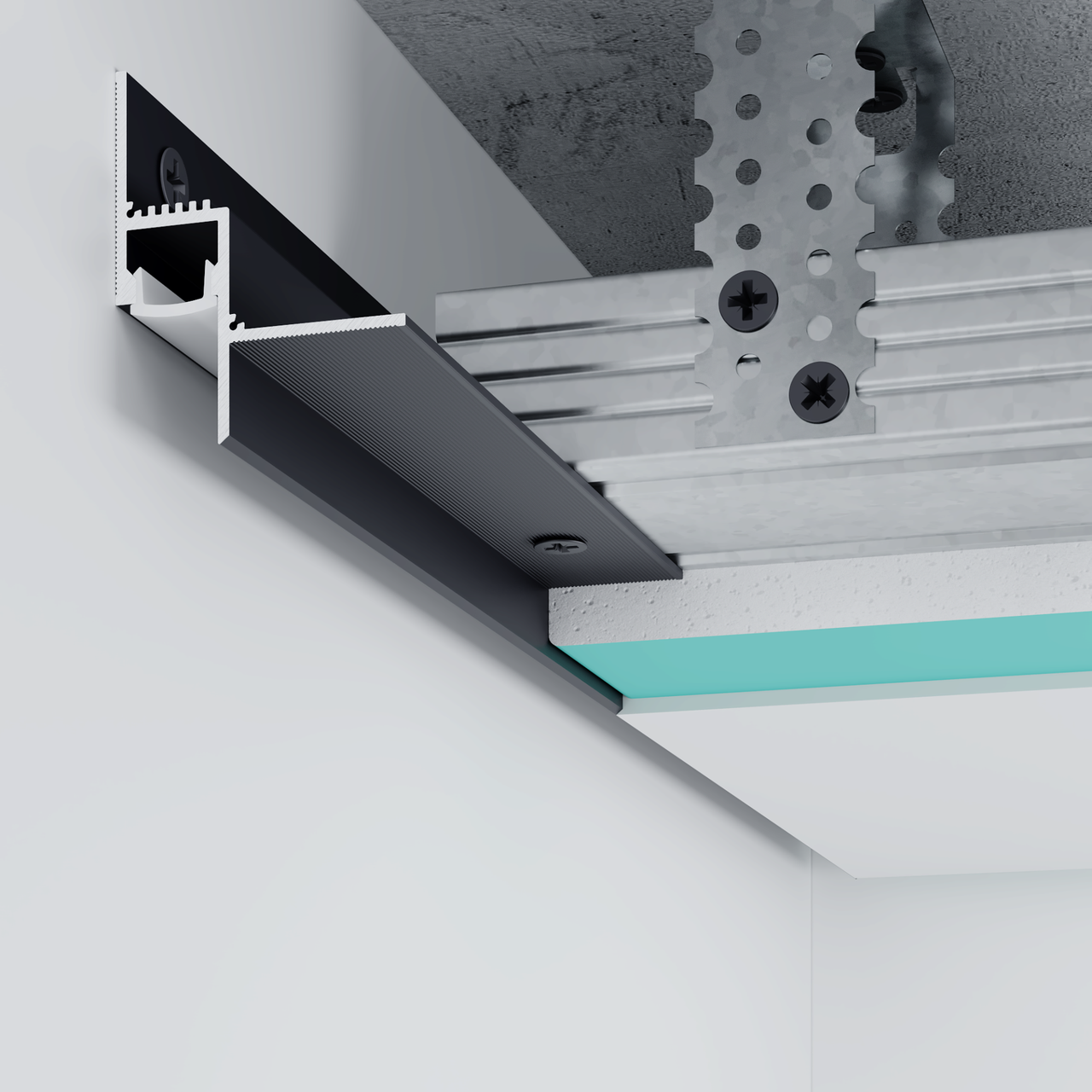 Профиль теневого шва FSPRO 13 мм под LED-ленту алюминиевый 3 м Черный (F2.1320L12B)