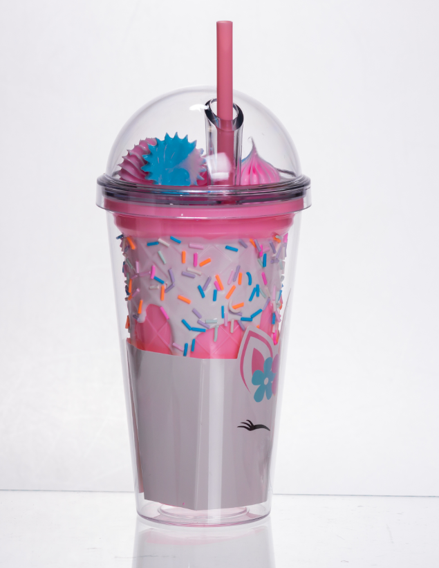 Склянка багаторазова Єдиноріг з кришкою та трубочкою 400 мл Рожевий (HP-18-1P) - фото 4 Склянка багаторазова Єдиноріг з кришкою та трубочкою 400 мл Рожевий (HP-18-1P) - фото 4