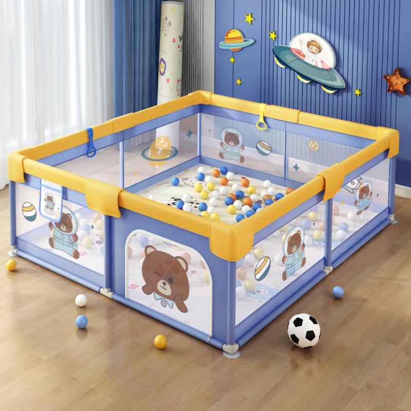 Манеж детский Lumpurini Tibaldo L с дверцей на молнии и карманом для игрушек Сине-желтый (B01150) - фото 9 Манеж детский Lumpurini Tibaldo L с дверцей на молнии и карманом для игрушек Сине-желтый (B01150) - фото 9