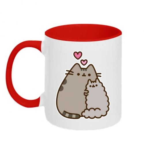 Чашка двухцветная Love Little Pusheen 320 мл Красно-белый (14395251-18-187054)