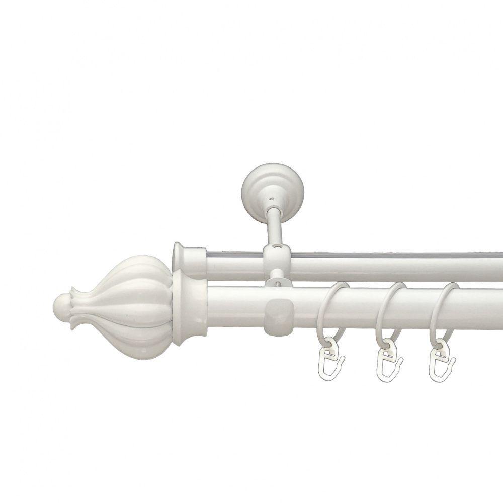 Карниз Orvit Таджа двухрядный гладкий 240 см Белый (00-00009588)