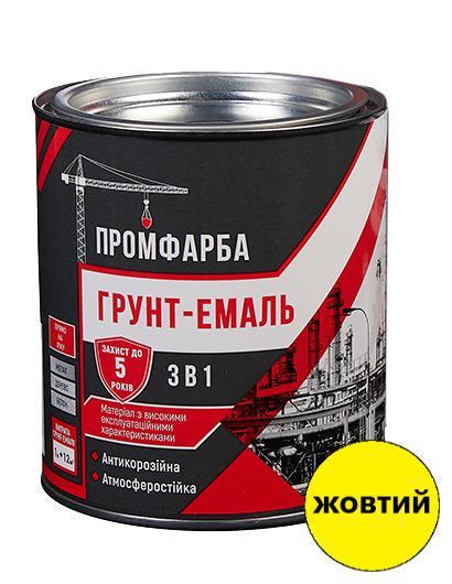 Грунт-эмаль антикоррозионная 3в1 ПРОМКРАСКА 0,8 кг 600 мл Желтый (3014750546)