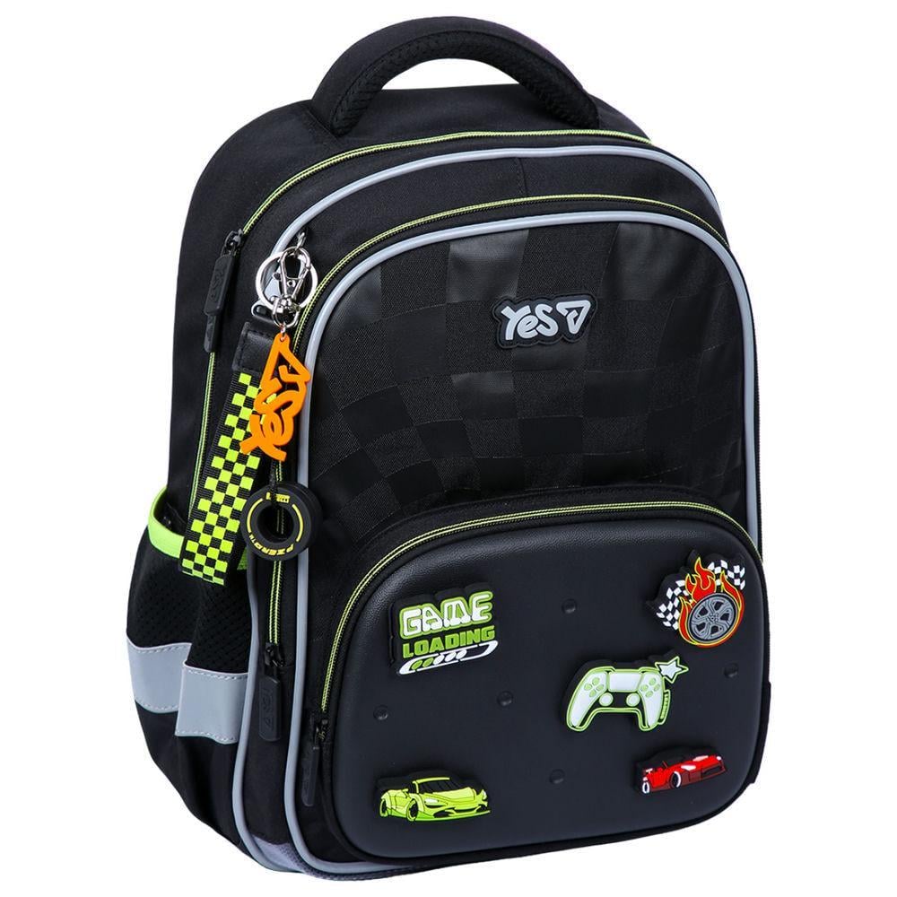 Рюкзак школьный YES Night Race 38x30x17 см 19,4л Черный (550282)