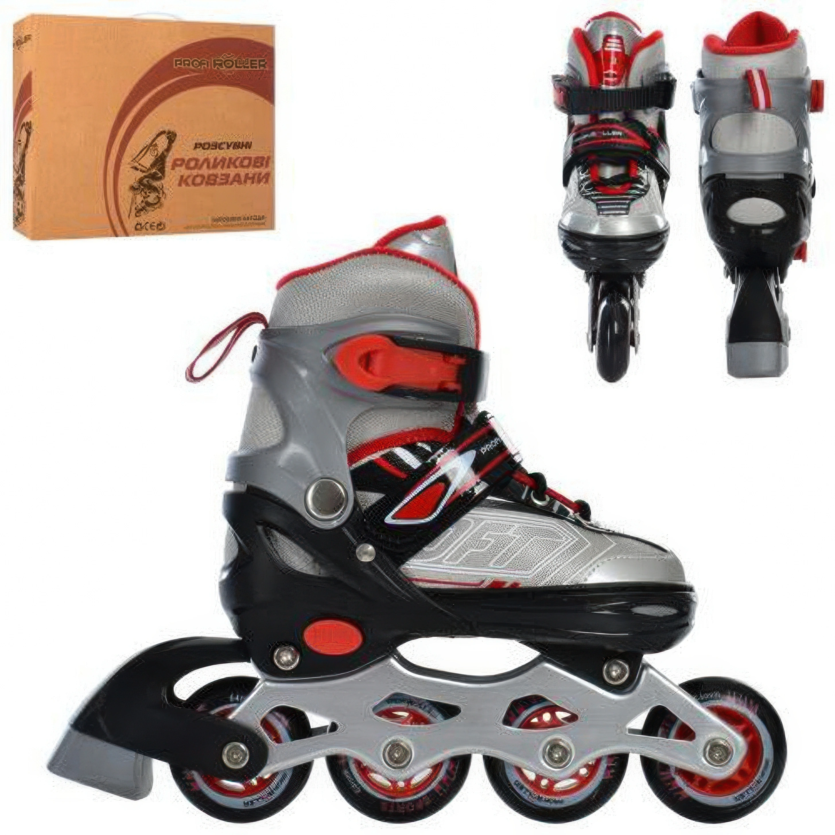 Ролики розсувні дитячі Profi 31-34 см Сірий (AP-122-R-11) - фото 4 Ролики розсувні дитячі Profi 31-34 см Сірий (AP-122-R-11) - фото 4