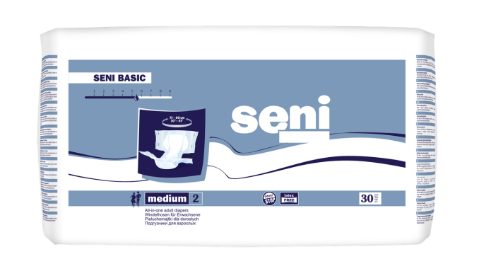 Подгузники для взрослых Seni Basic Medium 80-110 см 30 шт. 5,5 кап.