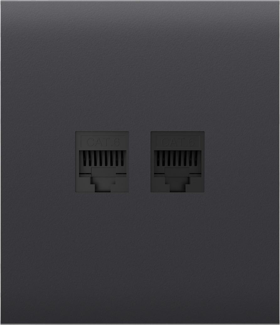 Панель передняя для встроенной интернет-розетки Ajax CenterCover LAN Graphite (17208)