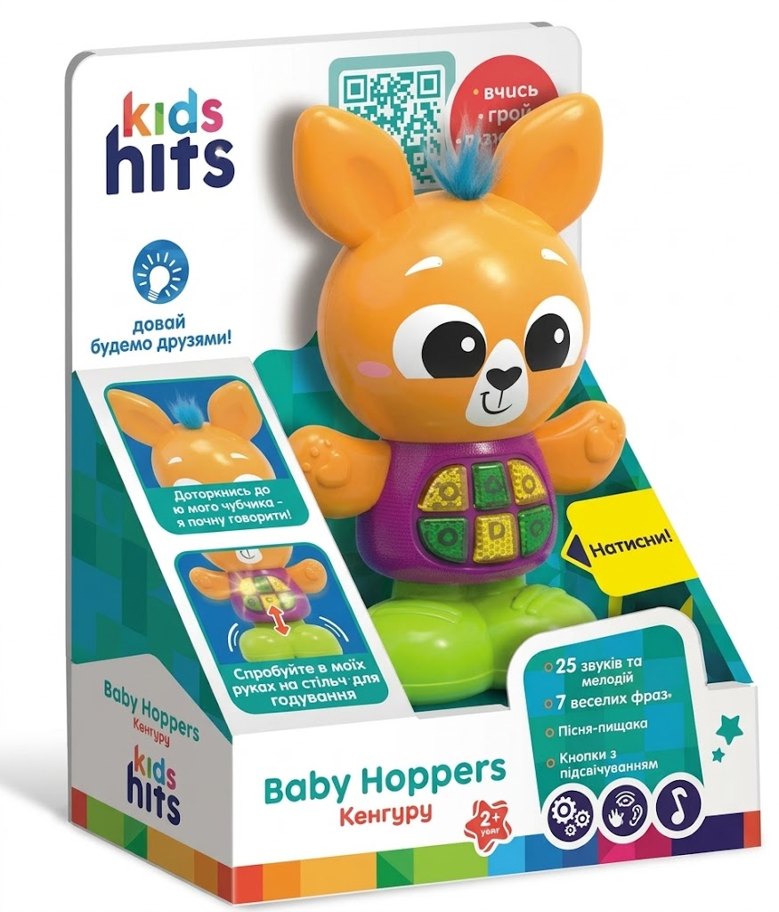 Игрушка музыкальная интерактивная Kids Hits Очаровательные зверьки Кенгуру от 2 лет Разноцветный (VL-337-V-177)