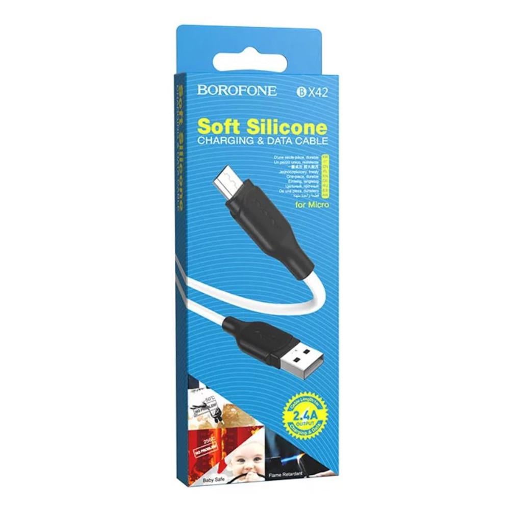 Кабель Borofone BX42 USB/MicroUSB 2,4A/1м White - фото 3