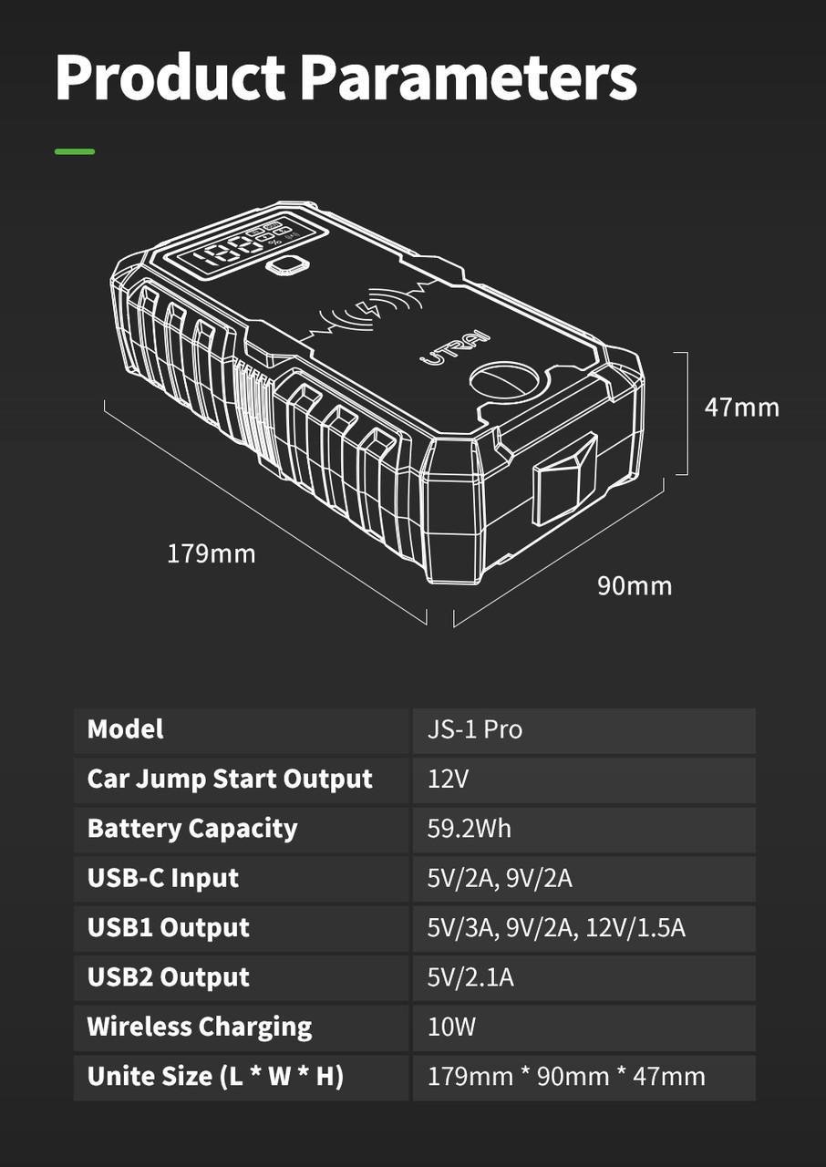 Пуско-зарядное устройство для UTRAI JS-1 Pro 12V 2500A (20204635) - фото 10