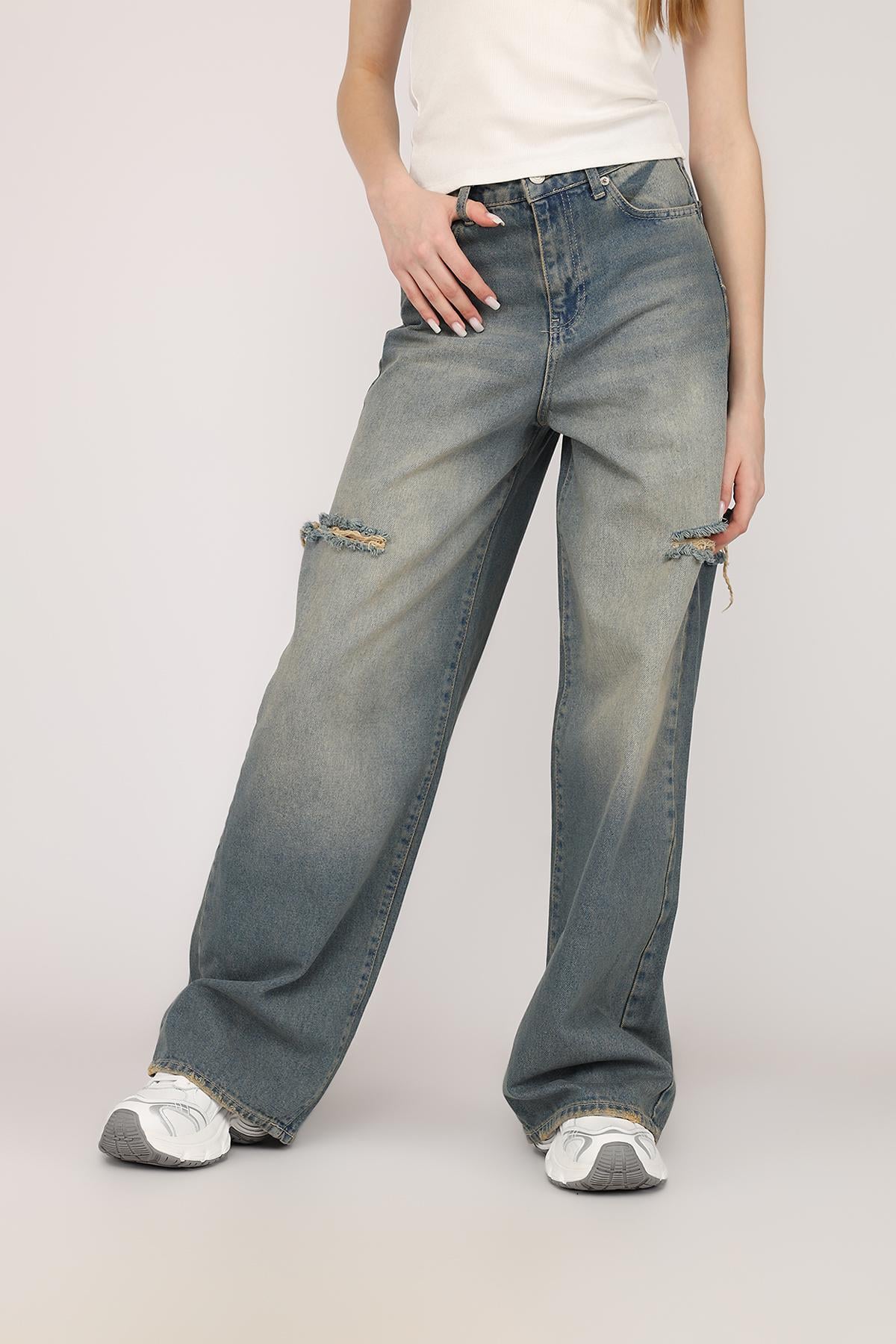 Джинсы baggy женские р. 50 Голубой (ЦБ-00273491)