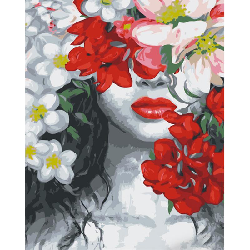 Картина по номерам Strateg Премиум Красные губы с лаком 40х50 см (GS1058)
